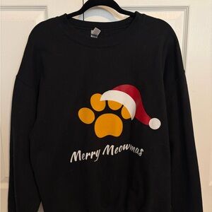 Gildan Black Festive Cat Sweatshirt